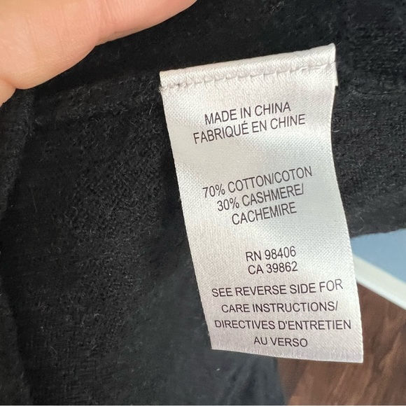 Theory Cashmere Blend Black Long Sleeve Knit Sweater - Picture 9 of 9